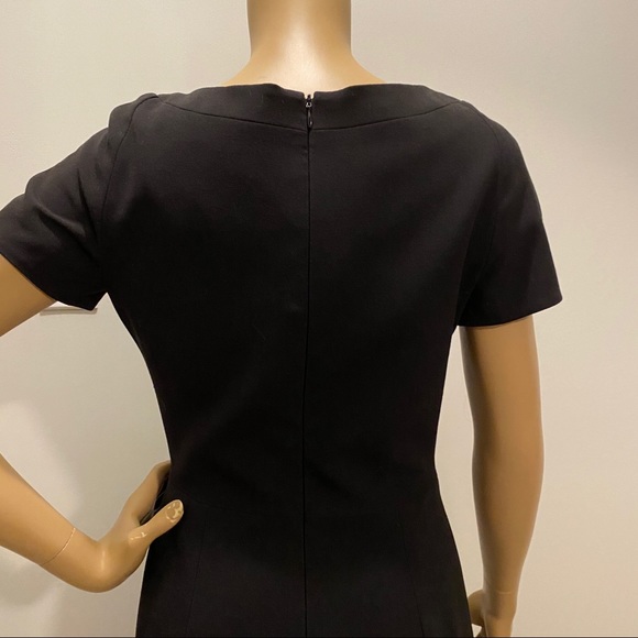 Kevan Hall Black Sheath Dress with Zipper Slits - Picture 8 of 9